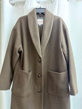 Lucky Brand oversized Brown Shawl Collar Coat